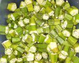 A picture of step 5 of Frozen Okra.