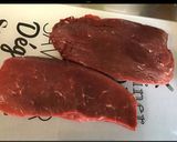 A picture of step 1 of Beef Carpaccio with Heirloom Tomatoes and Parmesan.