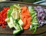 Foto del paso 1 de la receta: Fajitas de verdura 🌽🍆🍅🍄