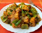 A picture of step 7 of Chilli Paneer !!.