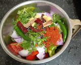 A picture of step 1 of Corn & Vegetable Tawa Rice.