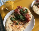 A picture of step 3 of Dishoom Bacon Naan Rolls.