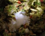 A picture of step 1 of Chicken avocado salad roll ups.