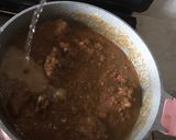 A picture of step 2 of Egusi soup with Ram and Chicken Broth.
