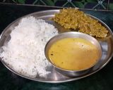 सादा चावल मुगं ओर कड़ी (sada chawal,moong aur kadhi recipe in Hindi) रेसिपी चरण 7 फोटो