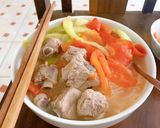 Hình bước làm 5 của món Bún dọc mùng sườn chua