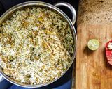 A picture of step 7 of Pondicherry Prawn Rice# heirloom.