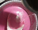 A picture of step 3 of Red Velvet Dhokla with Pink Chutney.