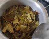 A picture of step 2 of Gongura leaves bhaji (Aabadychi bhaji).