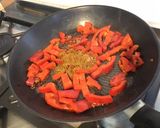 Une image de l'étape 7 de Bœuf sauté au poivron rouge, trevisana et épices italiennes.