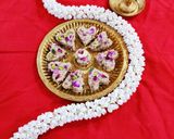 A picture of step 7 of Rose petals and milk Kalakand.