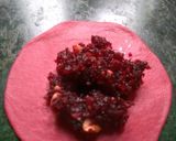 A picture of step 3 of Beetroot Chandrakala Gujiya.