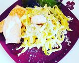 Pas rețetă Tagliatele cu somon si salată 1 fotografie