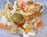 A picture of step 1 of Breakfast Potato Salad Cheese Mayo Toast.