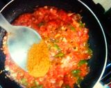 A picture of step 8 of Spanish omelet#Endofyearchallenge.