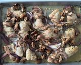 A picture of step 3 of Roasted Chicken with Mushrooms and Red Onions.