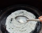 A picture of step 4 of Rava onion dosa (with leftover dosa batter).