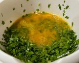 A picture of step 4 of Chive and Rice Paper Egg Pancakes.