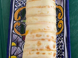 Arrollado de masa de panqueques vegetariano