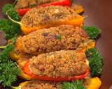 A picture of step 7 of Stuffed baby peppers with date couscous and feta.