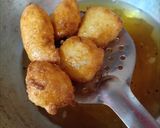 A picture of step 4 of Saffron rice calas.
