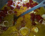 A picture of step 2 of Jollof rice with peppered chicken.