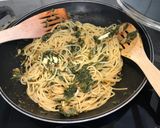 A picture of step 3 of Pasta with spinach sauce.