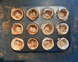 A picture of step 1 of Portuguese custard tarts (natas)with blood orange caramel.