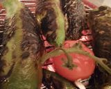 A picture of step 1 of Green Bell Pepper and Kalamata Olive Sauce.