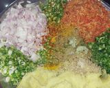 A picture of step 2 of Vegetables kabab with simple koshri rice.