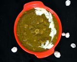 A picture of step 3 of Makhana lotus seeds with potato in Spinach greavy.