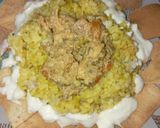A picture of step 2 of Shawarma Fatteh 😋.