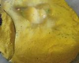A picture of step 9 of Basanti kadhi pakodas.