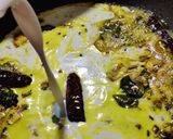 A picture of step 4 of Bhindi kadi and chawal.