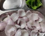 A picture of step 3 of Achari paneer tikka with achari onion rings.