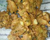 A picture of step 3 of Besan Alu Ke pakory.
