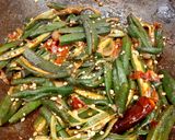 A picture of step 3 of Bhindi Bhaaji /Bhendi ko Tarkari/ Bhindi Sabzi.