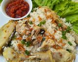 Foto langkah ke 5 dari resep Nasi Tim Ayam / tun kai fon ala bangka dan sambal hainan.