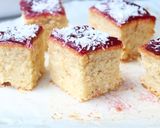 A picture of step 11 of Vanilla Sponge Cake with Coconut & Jam - English School Dinner Cake.