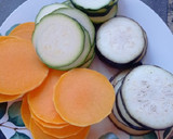 Foto del paso 1 de la receta: Timbales de verduras 🌈🍆🥒🎃 con mozzarella 🧀 y heura