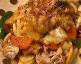 A picture of step 12 of Easy! Yaki Udon with Mentsuyu.