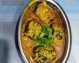 A picture of step 9 of Curd eggplant sabji.
