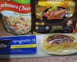 Foto langkah ke 1 dari resep Spaghetti Saus Carbonara Keju Simpel.