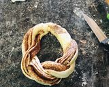 A picture of step 3 of Christmas -Cinnamon wreath Bread.