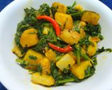 A picture of step 3 of Spinach with Mixed Vegetables.