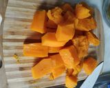 A picture of step 1 of Pumpkin Risotto with Prosecco and Crispy Skin Chips.