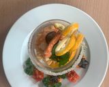 Hình bước làm 5 của món Fruity prawn cocktail 🍎🍊🥭🍍🍇🍓🍤🍤
