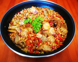 Foto del paso 5 de la receta: Arroz integral con pollo y alcachofas al curry