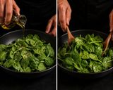 Foto del passaggio 4 della ricetta Sgombro Scottato con Patate alle Erbe, Spinacino Fresco e Salsa Tiepida di Ciliegie e Cipollotti