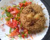 A picture of step 11 of Pilau waru# Indian contest.